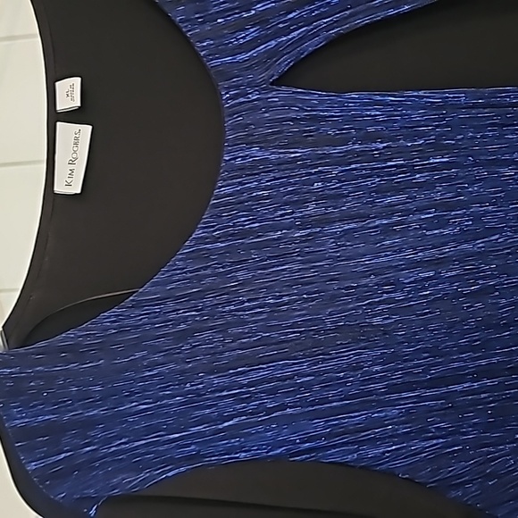 #151 Ladies Black with blue dazzle vest front top - Picture 3 of 4